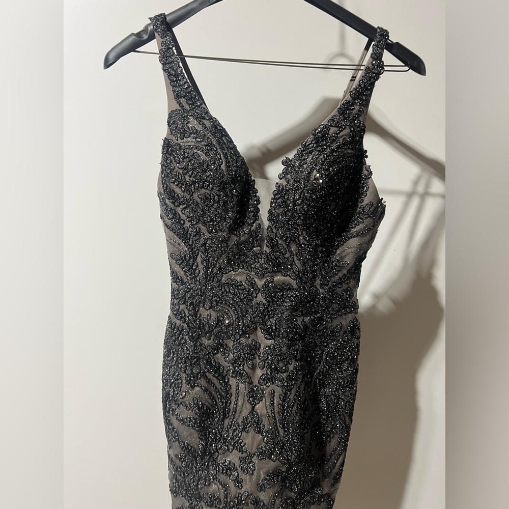 Homecoming Aspeed Charcoal and Black Lace Dress